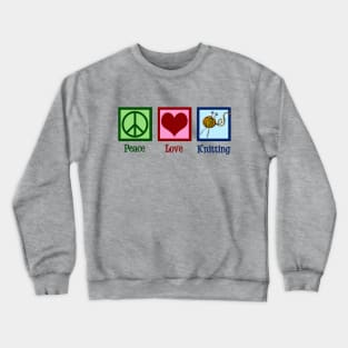 Cute Peace Love Knitting Pink Crewneck Sweatshirt